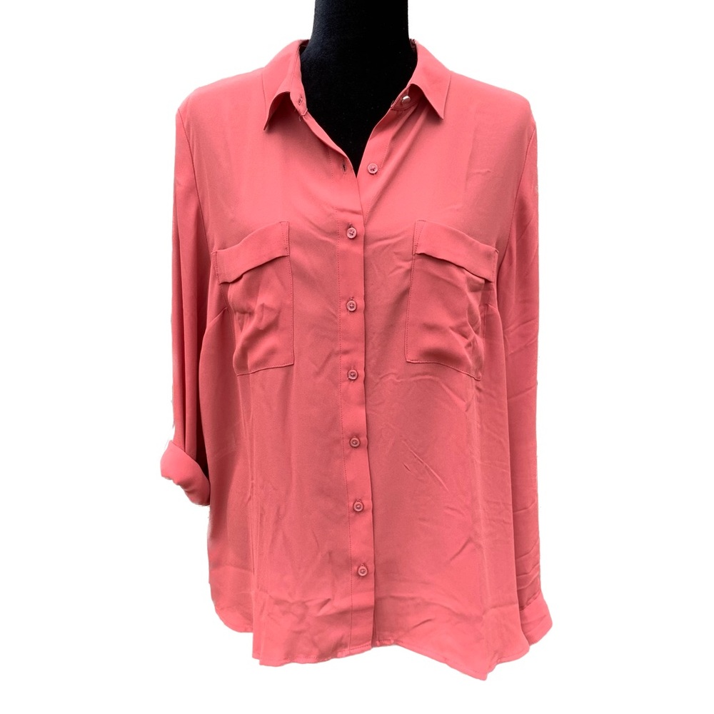 NWT Kohl’s sheer feminine blouse rust brown XL